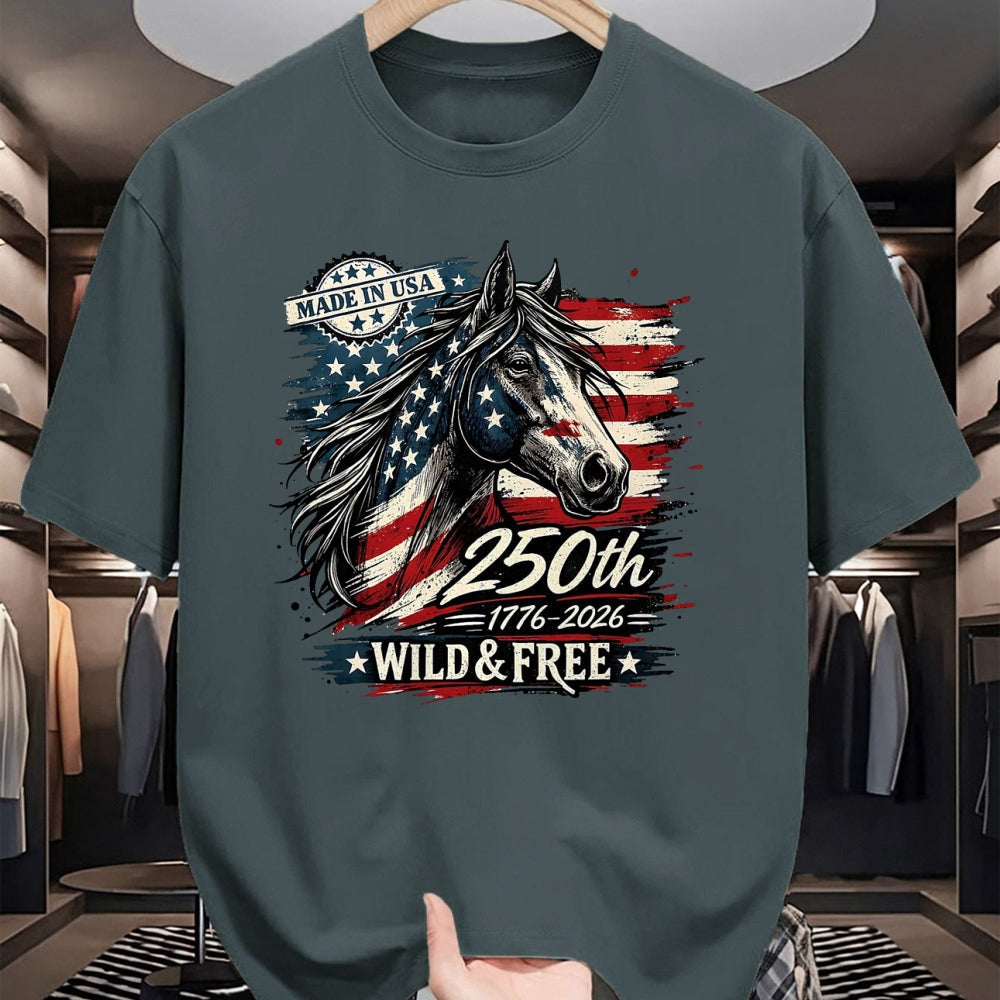 Best Horse Lover Shirt , Funny Horse UnisexT-Shirt/Hoodie/Sweatshirt HLT00 - America 250th Horse USA Flag Independence 1776-2026 Western T-Shirt, Men, Black, 3X-Large