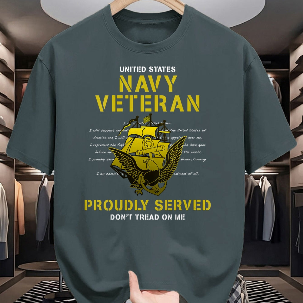 Proud Veteran Shirt, Funny Veteran UnisexT-Shirt/Hoodie/Sweatshirt HLT00 - Womens Navy Veteran Proudly Served V-Neck T-Shirt