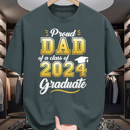 Gift for Dad Shirt, Funny Dad Unisex T-Shirt/Hoodie/Sweatshirt HLT00 – Proud Dad of a Class of 2024 Graduate Senior 24 Graduation T-Shirt