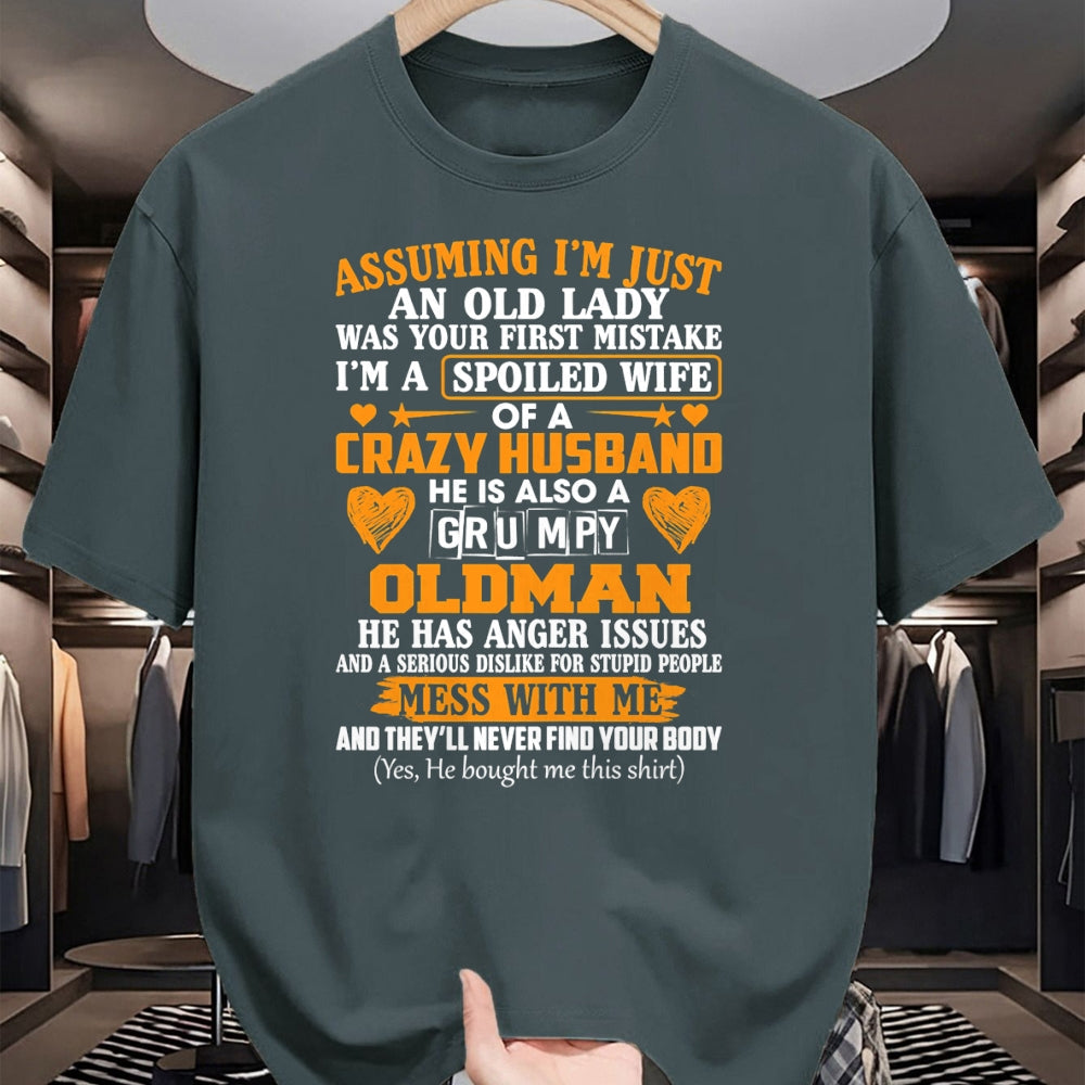 Best Wife Shirt, Wife and Husband Unisex T-Shirt/Hoodie/Sweatshirt HLT00 - Gift for wife T shirt, spoiled wife   Womens I'm A Spoiled Wife Of A Crazy Husband Funny Sarcasm Wif