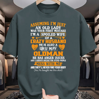 Best Wife Shirt, Wife and Husband Unisex T-Shirt/Hoodie/Sweatshirt HLT00 - Gift for wife T shirt, spoiled wife   Womens I'm A Spoiled Wife Of A Crazy Husband Funny Sarcasm Wif