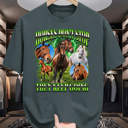 Best Horse Lover Shirt , Funny Horse UnisexT-Shirt/Hoodie/Sweatshirt HLT00 - Horses Dont Stop They Keep Going Equestrian Horse Lover T-Shirt