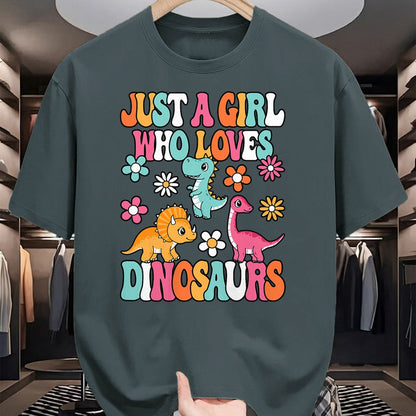 Best Dinosaur Lover Shirt, Funny Dinosaur UnisexT-Shirt/Hoodie/Sweatshirt HLT00 - Just A Girl Who Loves Dinosaurs Cute Groovy Dino Lover Kids T-Shirt