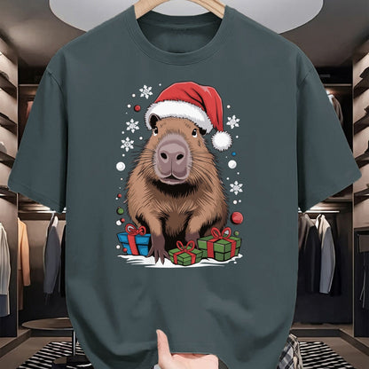 Cute Capybara Shirt, Funny Capybara Unisex T-Shirt/Hoodie/Sweatshirt HLT00 - Capybara Christmas Long Sleeve T-Shirt (4)