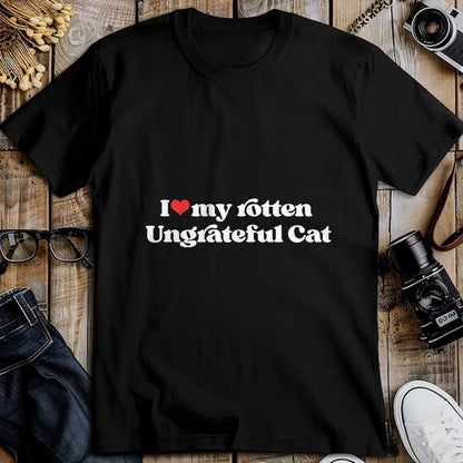 Cat Love Shirt, Funny Cat Lover Gift UnisexT-Shirt/Hoodie/Sweatshirt HLT00 - I Love My Rotten Ungrateful Cat Funny Cat Mom Dad T-Shirt, Men, Heather Blue, X-Large