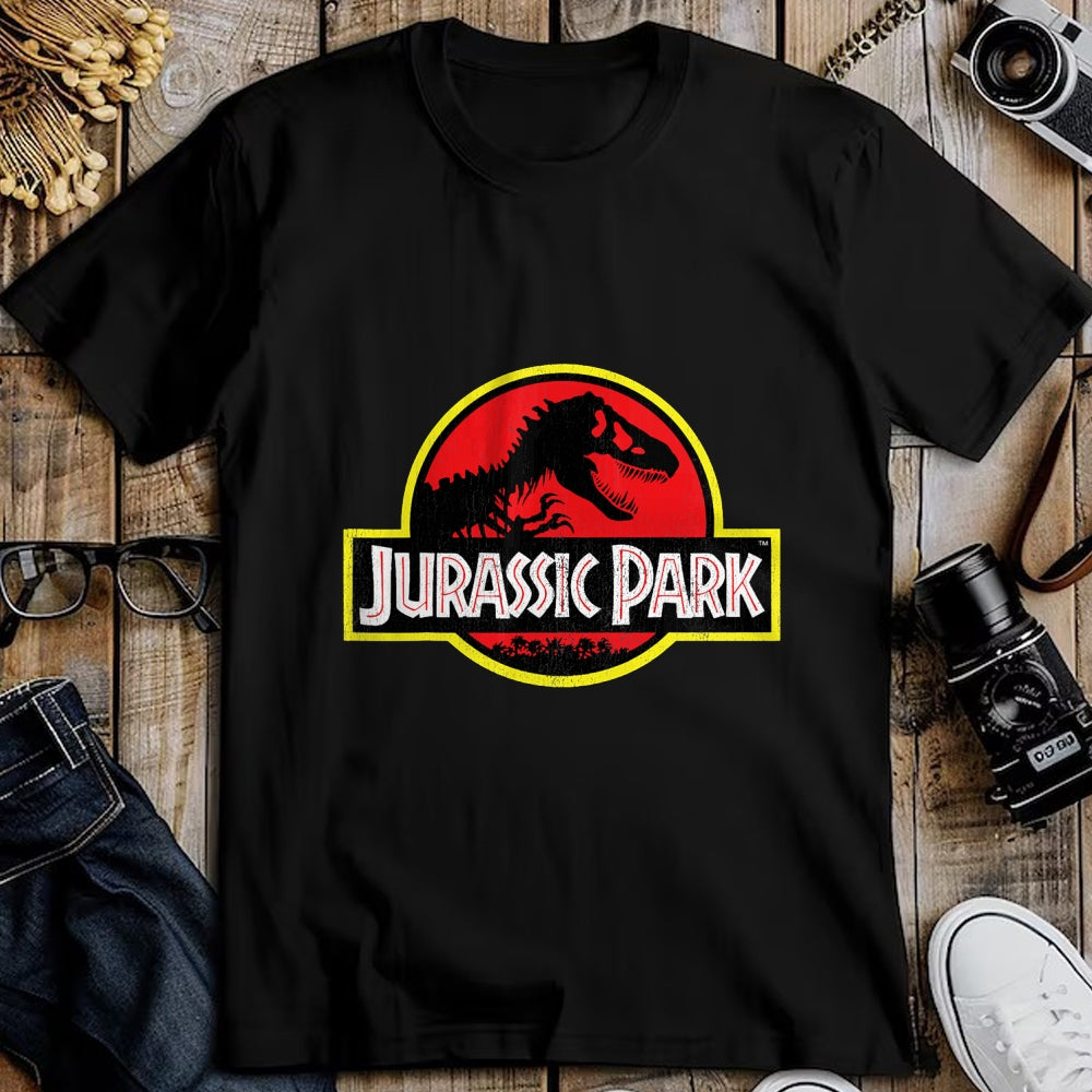 Best Dinosaur Lover Shirt, Funny Dinosaur UnisexT-Shirt/Hoodie/Sweatshirt HLT00 - Jurassic Park Vintage Distressed Logo T-Shirt - Classic Fit, Crew Neck, Short Sleeve, Black