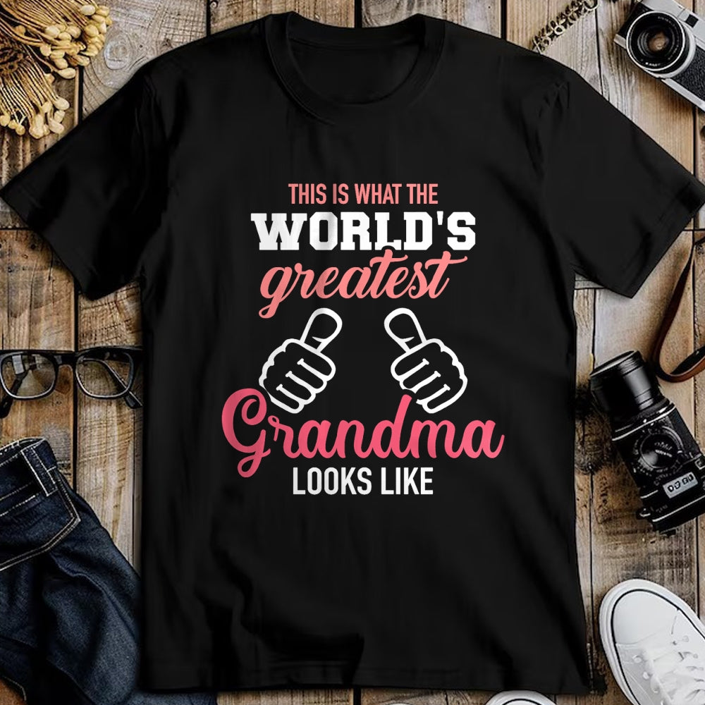 Best Grandma Shirt, Proud Grandma Unisex T-Shirt/Hoodie/Sweatshirt HLT00 - This is what world's greatest grandma looks like T-Shirt (2)