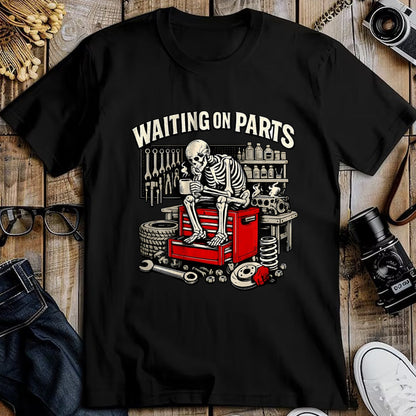Best Mechanic Life Shirt, Funny Mechanic UnisexT-Shirt/Hoodie/Sweatshirt HLT00 - (2 Sided) Waiting On Parts Mechanic Skeleton Auto Repair T-Shirt
