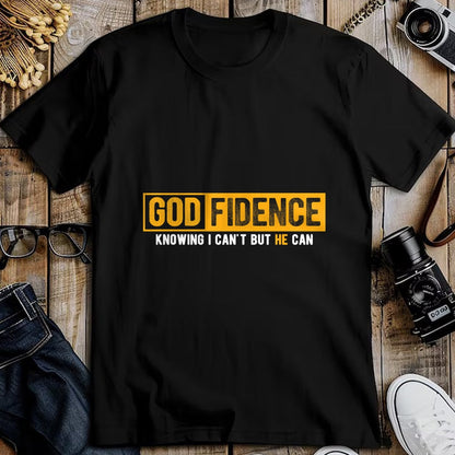 Christian Tee, Christian Faith Unisex T-Shirt/Hoodie/Sweatshirt HLT00 - Knowing I Can_t But He Can Christian Religious Jesus T-Shirt
