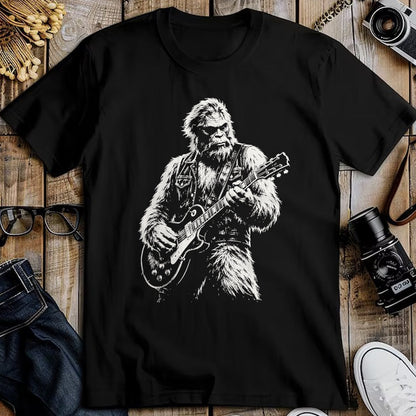 Guitar Lover Shirt, Funny Guitar UnisexT-Shirt/Hoodie/Sweatshirt HLT00 - Vintage Bigfoot Playing Guitar Funny Sasquatch Rock Music T-Shirt (1)