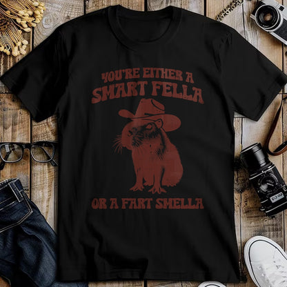 Cute Capybara Shirt, Funny Capybara Unisex T-Shirt/Hoodie/Sweatshirt HLT00 - Capybara Either Smart Fella Fart Smella Funny Men Women Kids T-Shirt