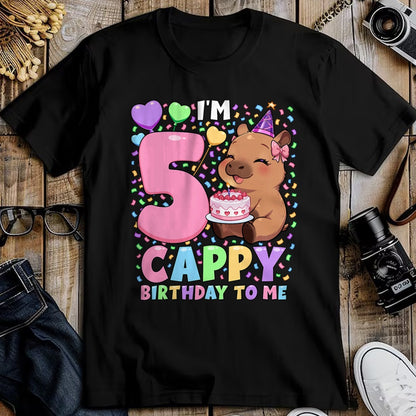 Cute Capybara Shirt, Funny Capybara UnisexT-Shirt/Hoodie/Sweatshirt HLT00 - Capybara Birthday Shirt 5 Kawaii Girl Capybara 5th Birthday T-Shirt
