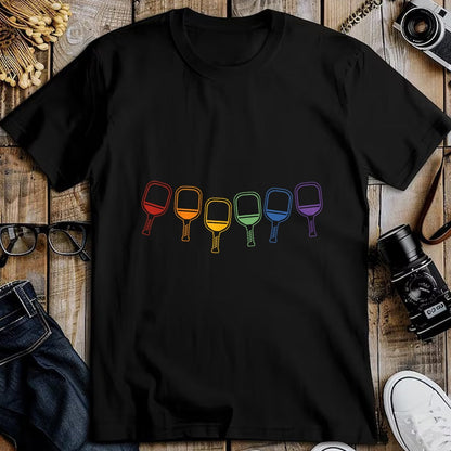 Funny Pickleball Shirt, Pickleball Lover Unisex T-Shirt/Hoodie/Sweatshirt HLT00 - Pickleball Gay Pride Rainbow Pickleball T-Shirt