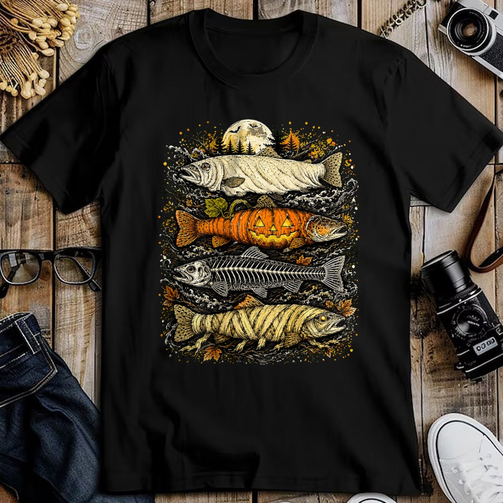 Funny Fishing Shirt, Gift For Fishing Lover Unisex T-Shirt/Hoodie/Sweatshirt HLT00 - Halloween Trout Fish T-Shirt