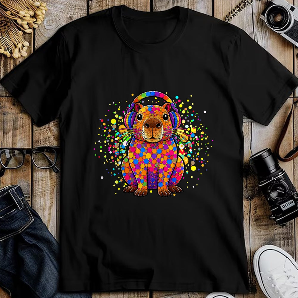 Cute Capybara Shirt, Funny Capybara UnisexT-Shirt/Hoodie/Sweatshirt HLT00 - Funny Capybara Dots Art Animal Lovers Students Boys Girls T-Shirt (1)