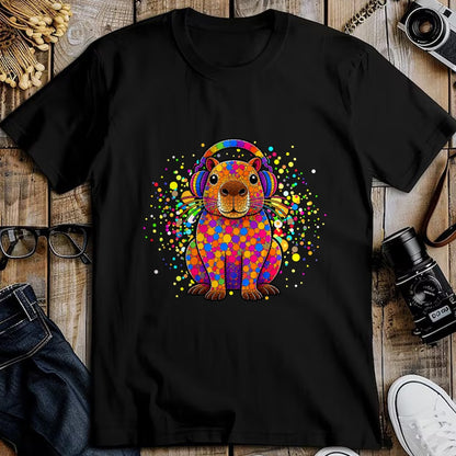 Cute Capybara Shirt, Funny Capybara UnisexT-Shirt/Hoodie/Sweatshirt HLT00 - Funny Capybara Dots Art Animal Lovers Students Boys Girls T-Shirt (1)