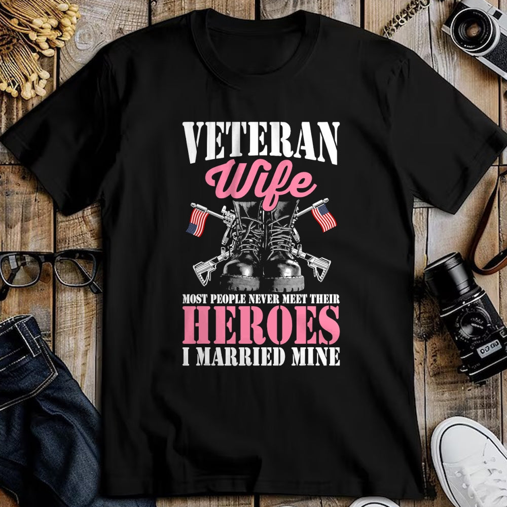 Best Wife Shirt, Wife and Husband Unisex T-Shirt/Hoodie/Sweatshirt HLT00 - Gift for wife T shirt, lucky wife   Veteran Wife Married Mine Proud Military Veteran Husband T-Shirt
