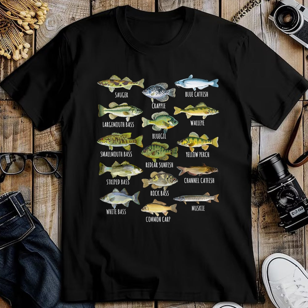 Funny Fishing Shirt, Gift For Fishing Lover Unisex T-Shirt/Hoodie/Sweatshirt HLT00 - Kids Fish Species Biology Types of Freshwater Fish Fishing T-Shirt