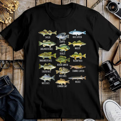 Funny Fishing Shirt, Gift For Fishing Lover Unisex T-Shirt/Hoodie/Sweatshirt HLT00 - Kids Fish Species Biology Types of Freshwater Fish Fishing T-Shirt