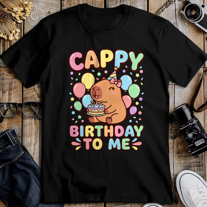 Cute Capybara Shirt, Funny Capybara UnisexT-Shirt/Hoodie/Sweatshirt HLT00 - Cappy Birthday Capybara Birthday to Me T-Shirt