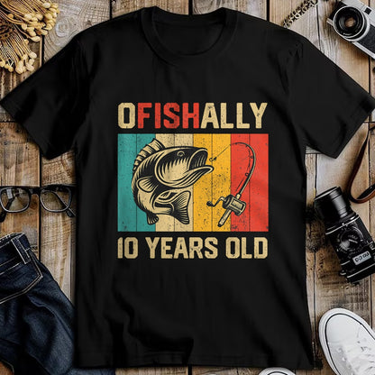 Funny Fishing Shirt, Gift For Fishing Lover Unisex T-Shirt/Hoodie/Sweatshirt HLT00 - Ofishally 10 Years Old Funny Fishing Birthday Fisherman T-Shirt
