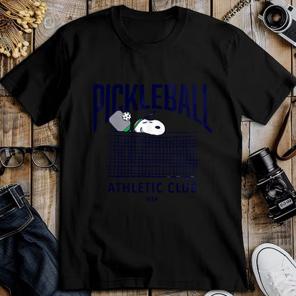 Funny Pickleball Shirt, Pickleball Lover Unisex T-Shirt/Hoodie/Sweatshirt HLT00 - Peanuts - Snoopy Pickleball Athletic Club USA T-Shirt