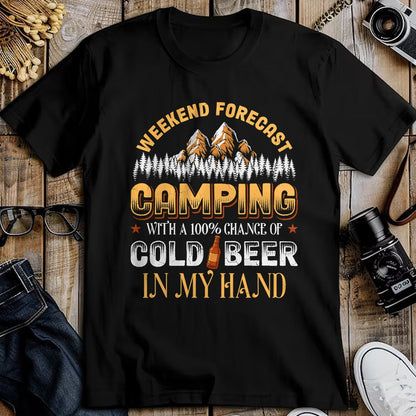Funny Camping Shirt, Gift For Camping Lover Unisex T-Shirt/Hoodie/Sweatshirt HLT00 - Weekend Forecast Camping with Beer Camper Adventure Outdoor T-Shirt