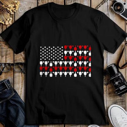 Funny Pickleball Shirt, Pickleball Lover Unisex T-Shirt/Hoodie/Sweatshirt HLT00 - Vintage USA Flag Pickleball Lovers Paddles Pickleball Player T-Shirt, Men, Black, 3X-Large