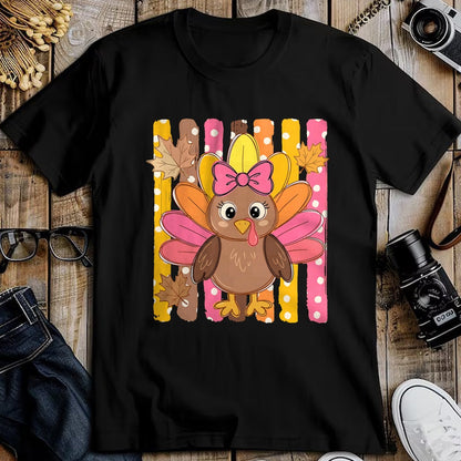 Best Thanksgiving Family Shirt , Funny Thanksgiving UnisexT-Shirt/Hoodie/Sweatshirt HLT00 - Thanksgiving Cute Turkey Bow Autumn Leaves Women Girl T-Shirt