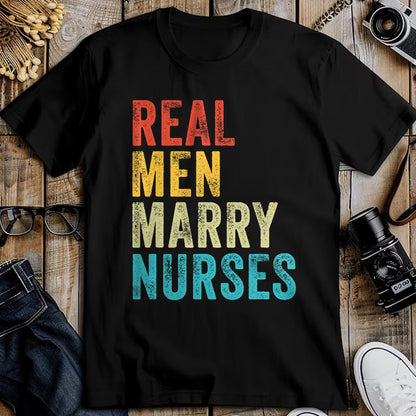 Funny Nurse Shirt, Nurse Unisex T-Shirt/Hoodie/Sweatshirt HLT00 - Real Men Marry Nurses Future Husband Wife Engagement Funny T-Shirt