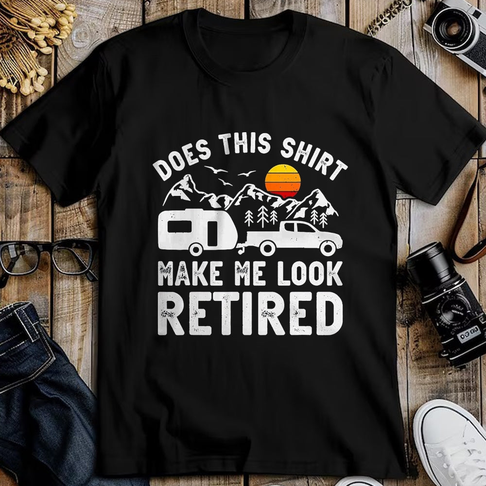 Funny Camping Shirt, Gift For Camping Lover Unisex T-Shirt/Hoodie/Sweatshirt HLT00 - Retired Camper Retirement Camping T-Shirt, Men, Heather Blue, XX-Large