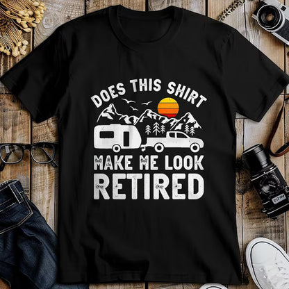 Funny Camping Shirt, Gift For Camping Lover Unisex T-Shirt/Hoodie/Sweatshirt HLT00 - Retired Camper Retirement Camping T-Shirt, Men, Heather Blue, XX-Large