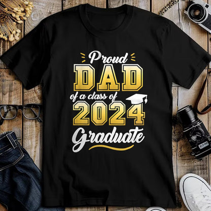 Gift for Dad Shirt, Funny Dad Unisex T-Shirt/Hoodie/Sweatshirt HLT00 – Proud Dad of a Class of 2024 Graduate Senior 24 Graduation T-Shirt