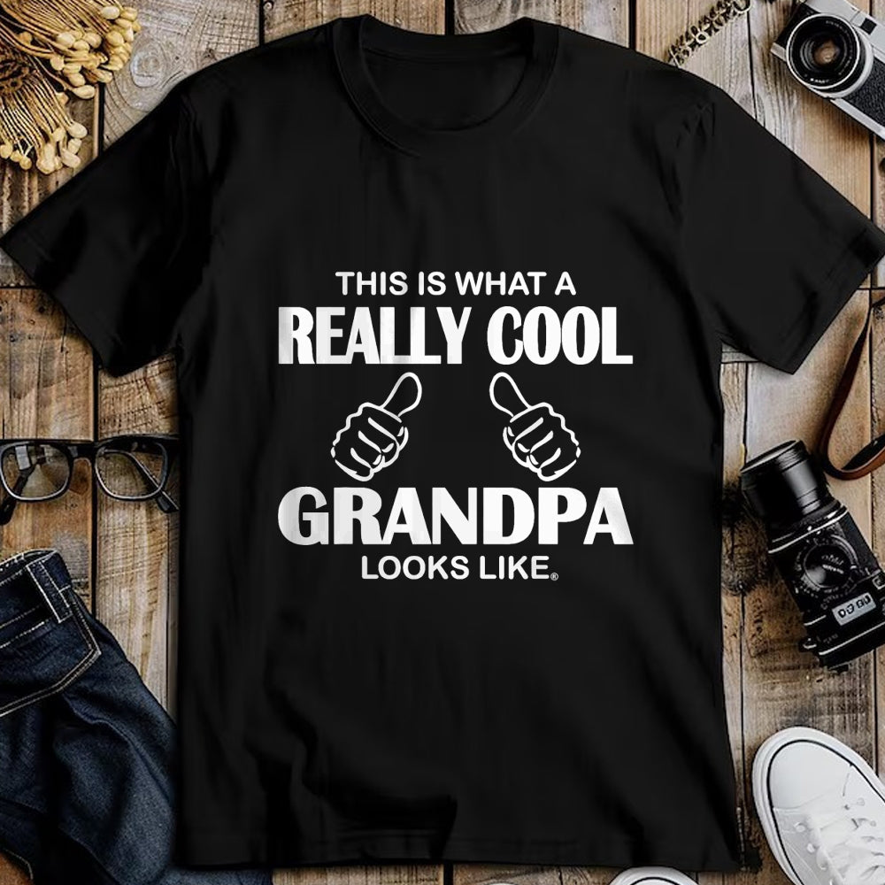 Best Grandpa Shirt, Proud Grandpa Unisex T-Shirt/Hoodie/Sweatshirt HLT00 - This Is What A Really Cool Grandpa Looks Like Funny T-Shirt T-Shirt