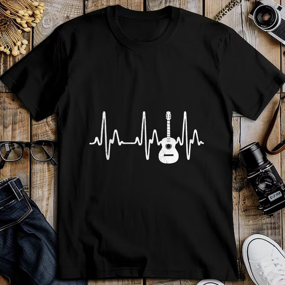 Guitar Lover Shirt, Funny Guitar UnisexT-Shirt/Hoodie/Sweatshirt HLT00 - Acoustic Guitar Heartbeat Shirt - Guitar Musician T-Shirt