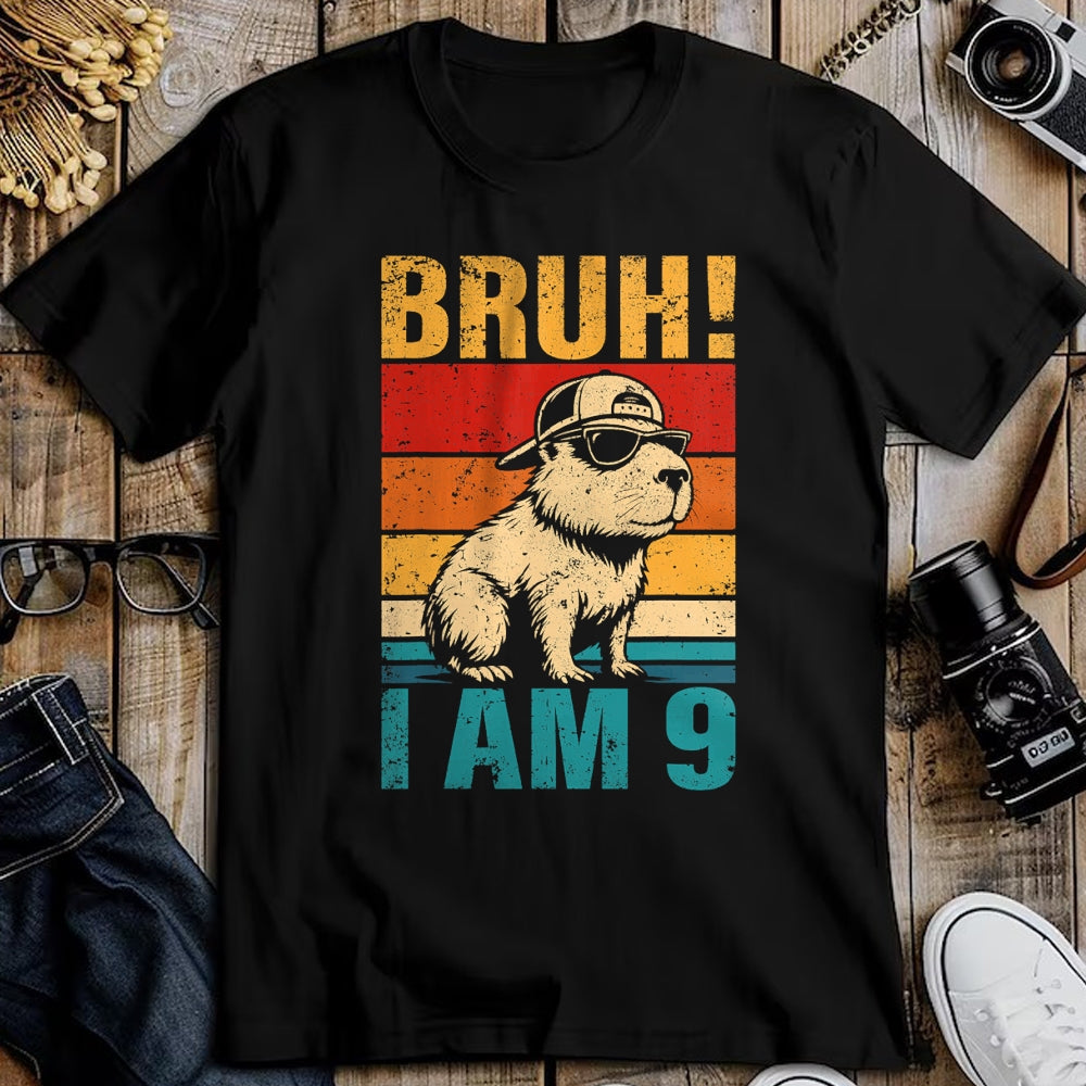Cute Capybara Shirt, Funny Capybara UnisexT-Shirt/Hoodie/Sweatshirt HLT00 - 9 Year Old Birthday Boy Capybara Bruh It_s My 9th Birthday T-Shirt (1)