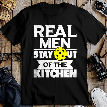 Funny Pickleball Shirt, Pickleball Lover Unisex T-Shirt/Hoodie/Sweatshirt HLT00 - Real Men Stay Out of The Kitchen Funny Pickleball Paddleball T-Shirt