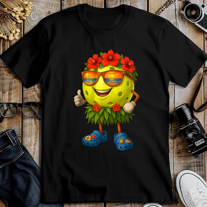 Funny Pickleball Shirt, Pickleball Lover Unisex T-Shirt/Hoodie/Sweatshirt HLT00 - Cute Hawaiian Pickleball Ball Tropical Beach Summer Vacation T-Shirt