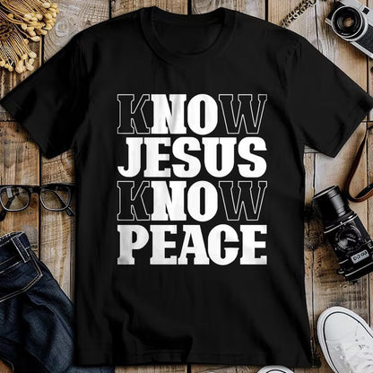 Christian Tee, Christian Faith Unisex T-Shirt/Hoodie/Sweatshirt HLT00 - Know Jesus Know Peace Religion God Church Christian Gifts T-Shirt (1)