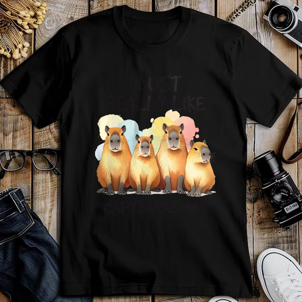 Cute Capybara Shirt, Funny Capybara Unisex T-Shirt/Hoodie/Sweatshirt HLT00 - Funny Capybara Long Sleeve T-Shirt (1)