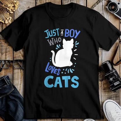 Cat Love Shirt, Funny Cat Lover Gift UnisexT-Shirt/Hoodie/Sweatshirt HLT00 - Kids Cat Just A Boy Who Loves Cats for Cat Lovers T-Shirt
