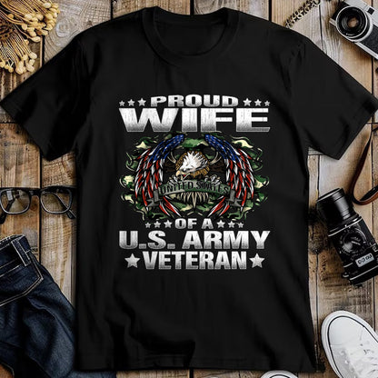 Best Wife Shirt, Wife and Husband Unisex T-Shirt/Hoodie/Sweatshirt HLT00 - Gift for wife T shirt, lucky wife   Proud Wife Of A US Army Veteran Military Vet's Spouse T-Shirt