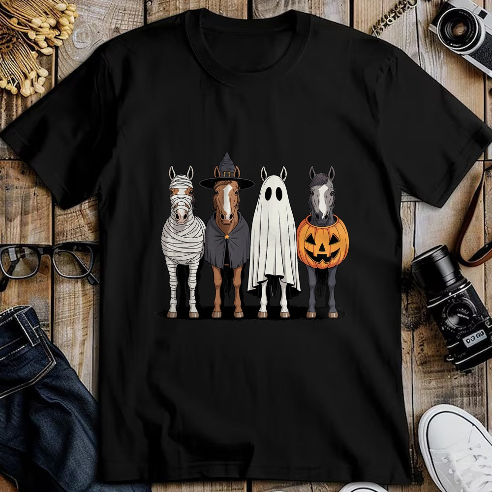 Best Horse Lover Shirt , Funny Horse UnisexT-Shirt/Hoodie/Sweatshirt HLT00 - Spooky Ghost Horse Pumpkin Halloween Skeleton T-Shirt