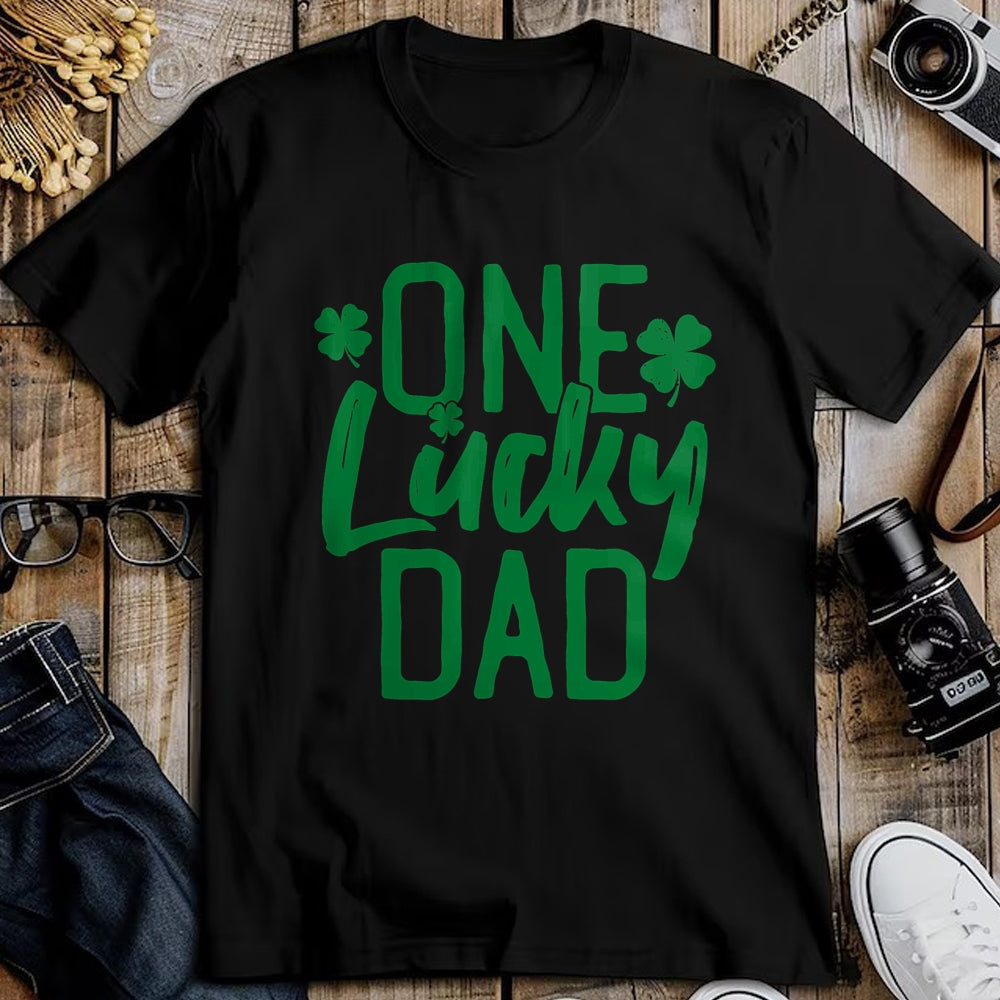 Gift for Dad Shirt, Funny Dad Unisex T-Shirt/Hoodie/Sweatshirt HLT00 – One Lucky Dad St. Patrick_s Day Matching Pajamas 2022 T-Shirt