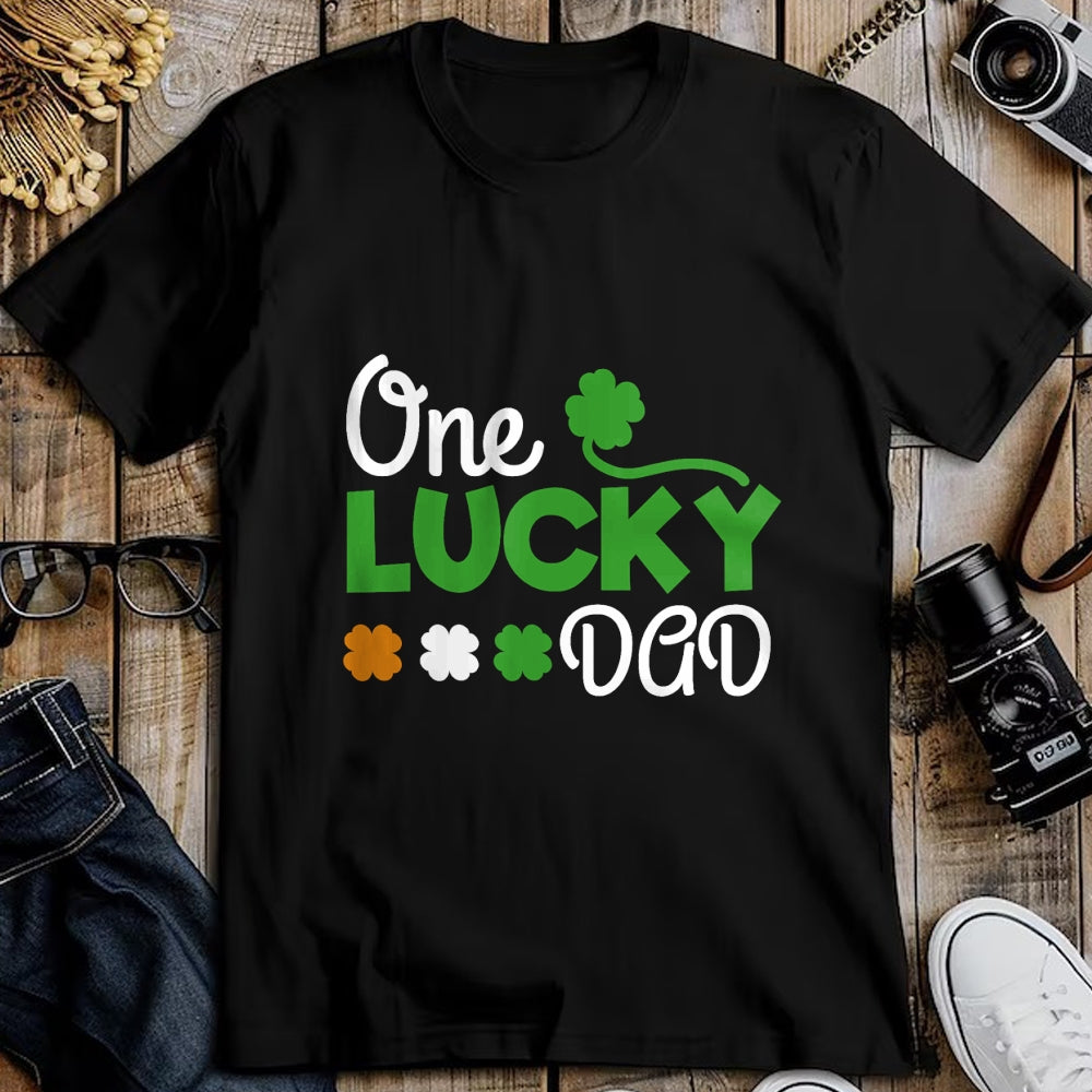 Gift for Dad Shirt, Funny Dad Unisex T-Shirt/Hoodie/Sweatshirt HLT00 – One Lucky Dad st patricks day pregnancy announcement shirt T-Shirt