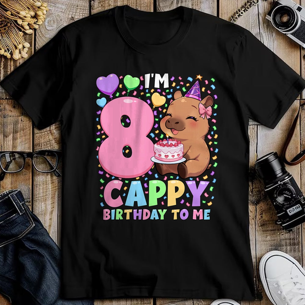 Cute Capybara Shirt, Funny Capybara UnisexT-Shirt/Hoodie/Sweatshirt HLT00 - Capybara Birthday Shirt 8 Kawaii Girl Capybara 8th Birthday T-Shirt