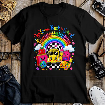 Best Student Shirt, Funny Back To School UnisexT-Shirt/Hoodie/Sweatshirt HLT00 - Welcome Back to School Cute Rainbow Bus Teacher Student Kids T-Shirt