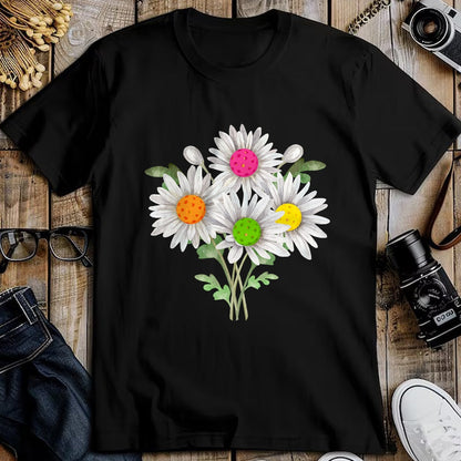 Funny Pickleball Shirt, Pickleball Lover Unisex T-Shirt/Hoodie/Sweatshirt HLT00 - Daisy Pickleball Flower Pickleball Player Paddleball Lover T-Shirt