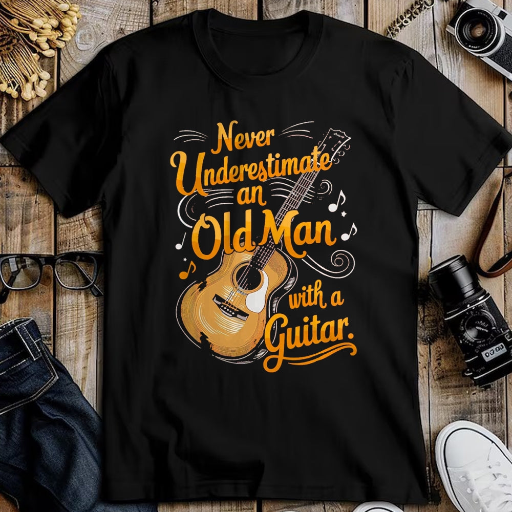 Guitar Lover Shirt, Funny Guitar UnisexT-Shirt/Hoodie/Sweatshirt HLT00 - Never Underestimate an Old Man with A Guitar Player T-Shirt, Men, Black, 3X-Large