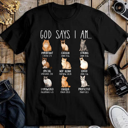 Cat Love Shirt, Funny Cat Lover Gift UnisexT-Shirt/Hoodie/Sweatshirt HLT00 - God Says I Am Cat Lover Bible Verses Christian Scripture Cat T-Shirt